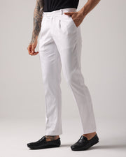 Basicoo White Pleated Pant