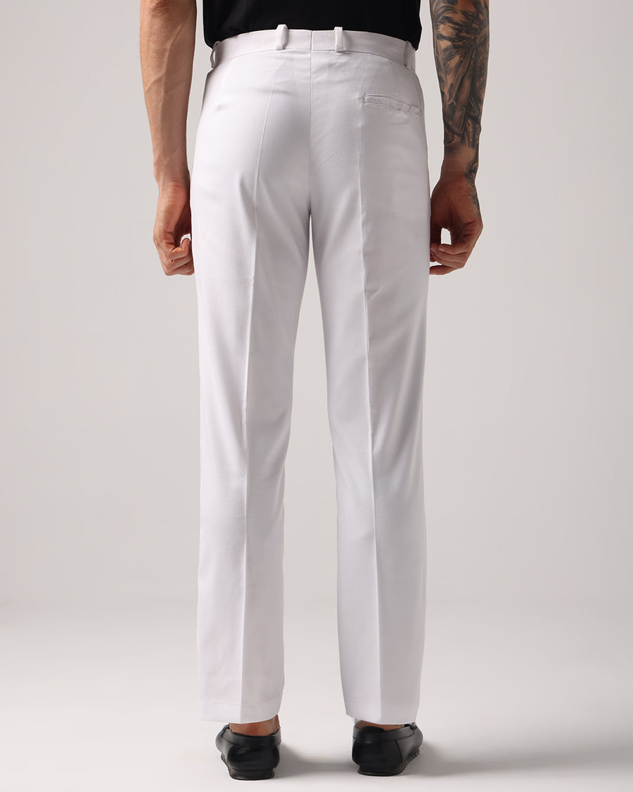 Basicoo White Pleated Pant