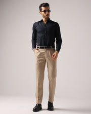 Basicoo Beige Pleated Pant