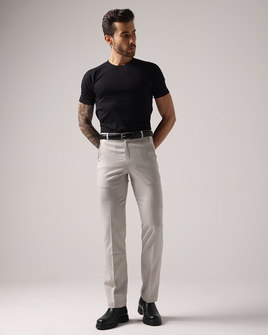 Basicoo Light Grey Trousers