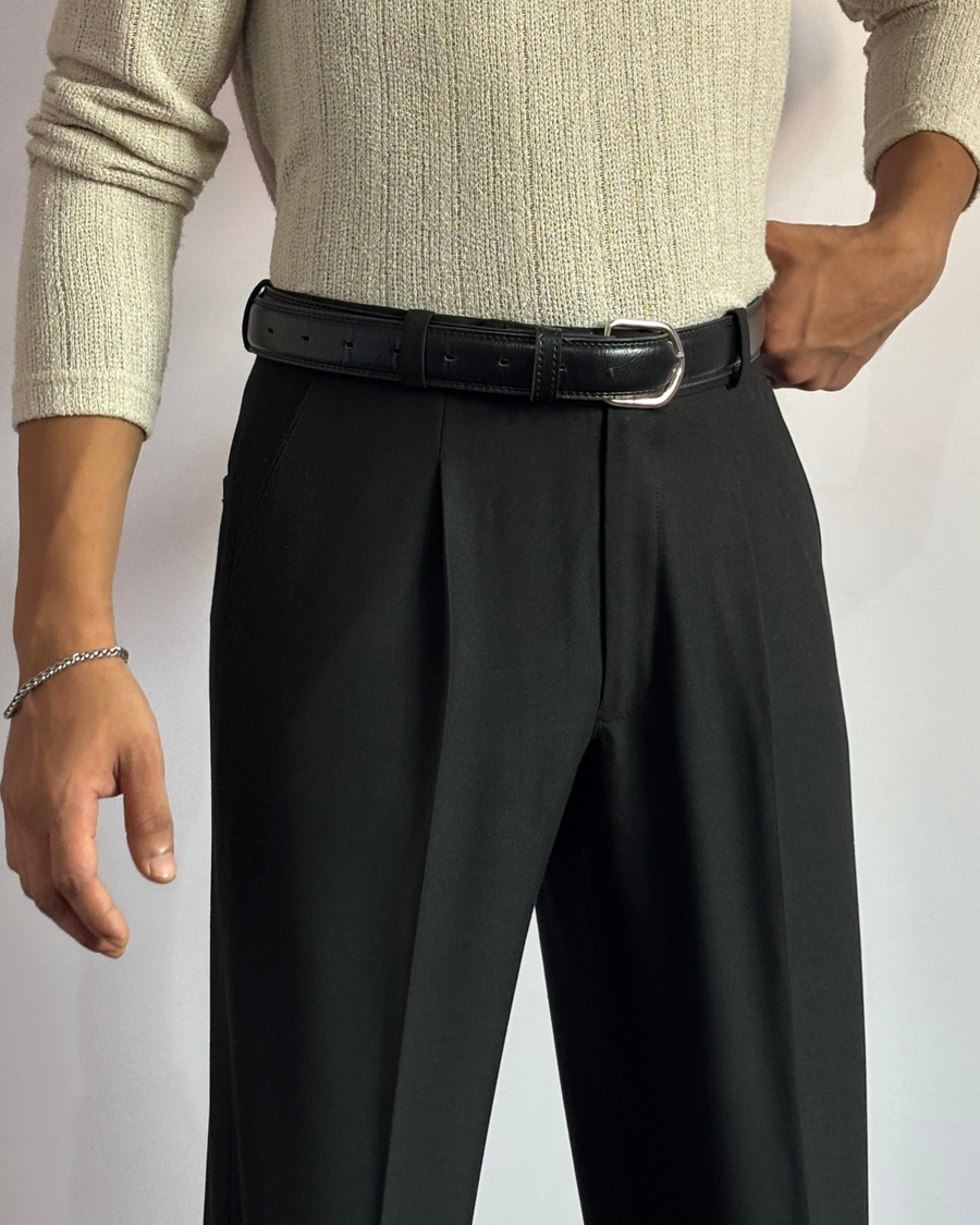 Basicoo Black Pleated Pants