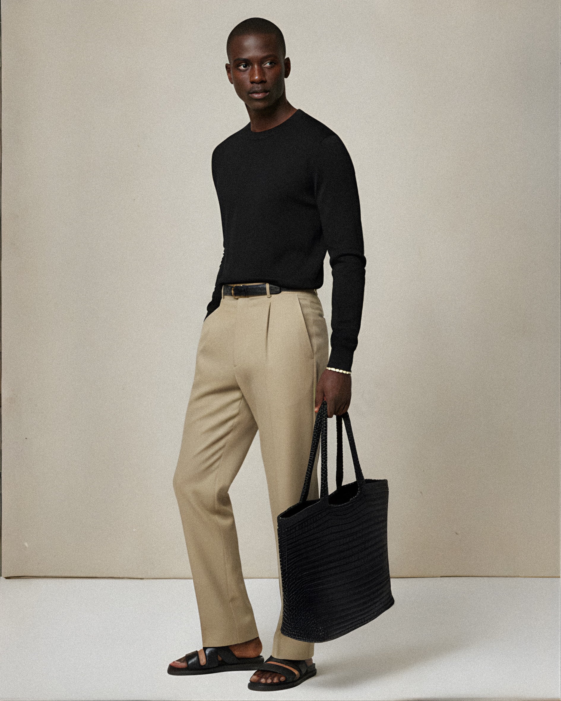 Khaki Pleated Pant