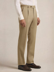 Khaki Pleated Pant
