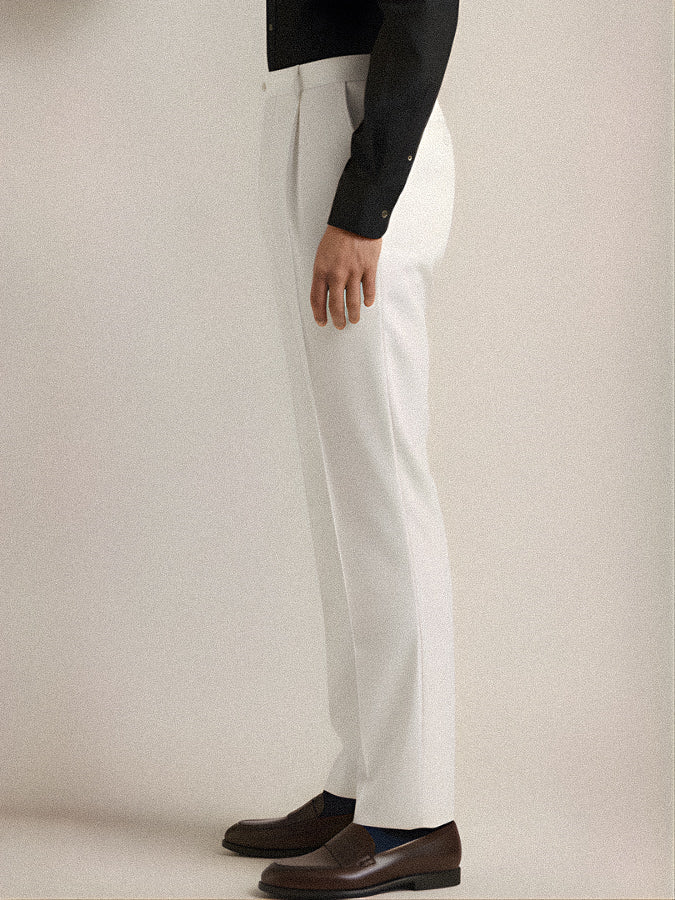 White Pleated Pant