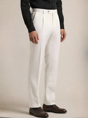 White Pleated Pant