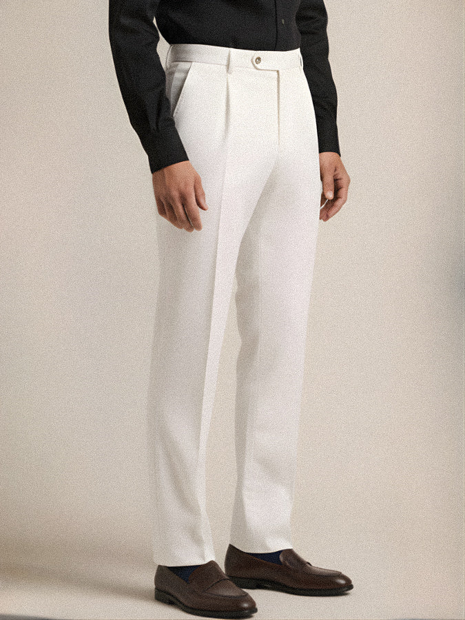 White Pleated Pant
