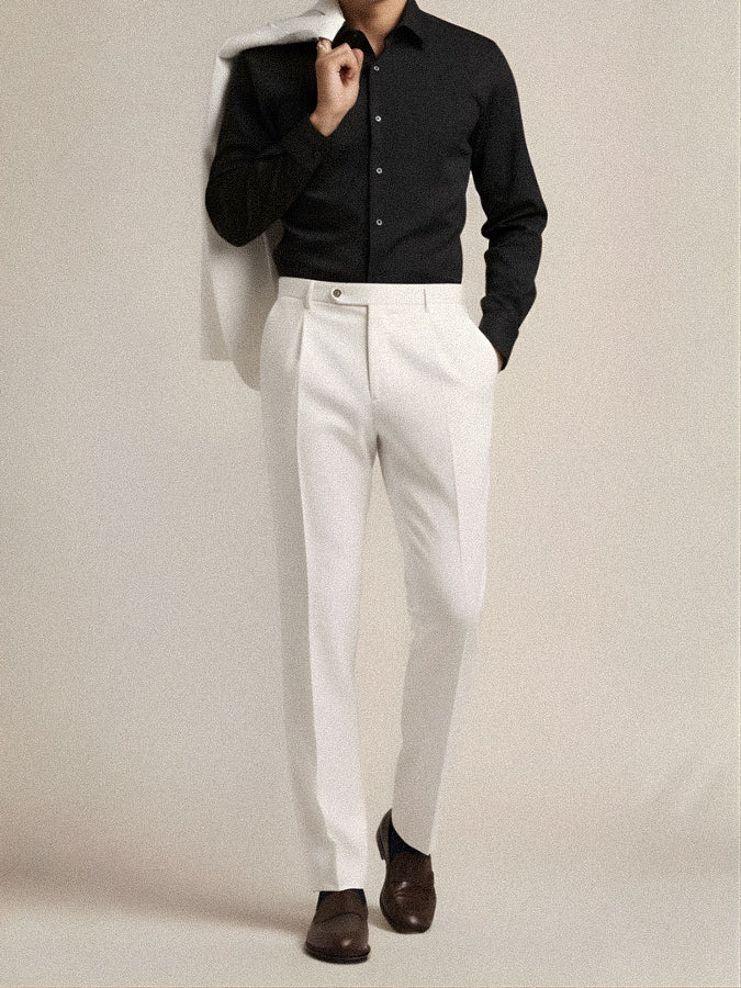 White Pleated Pant