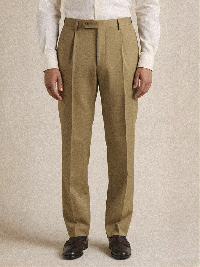 Khaki Pleated Pant