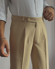 Basicoo Beige Pleated Pant