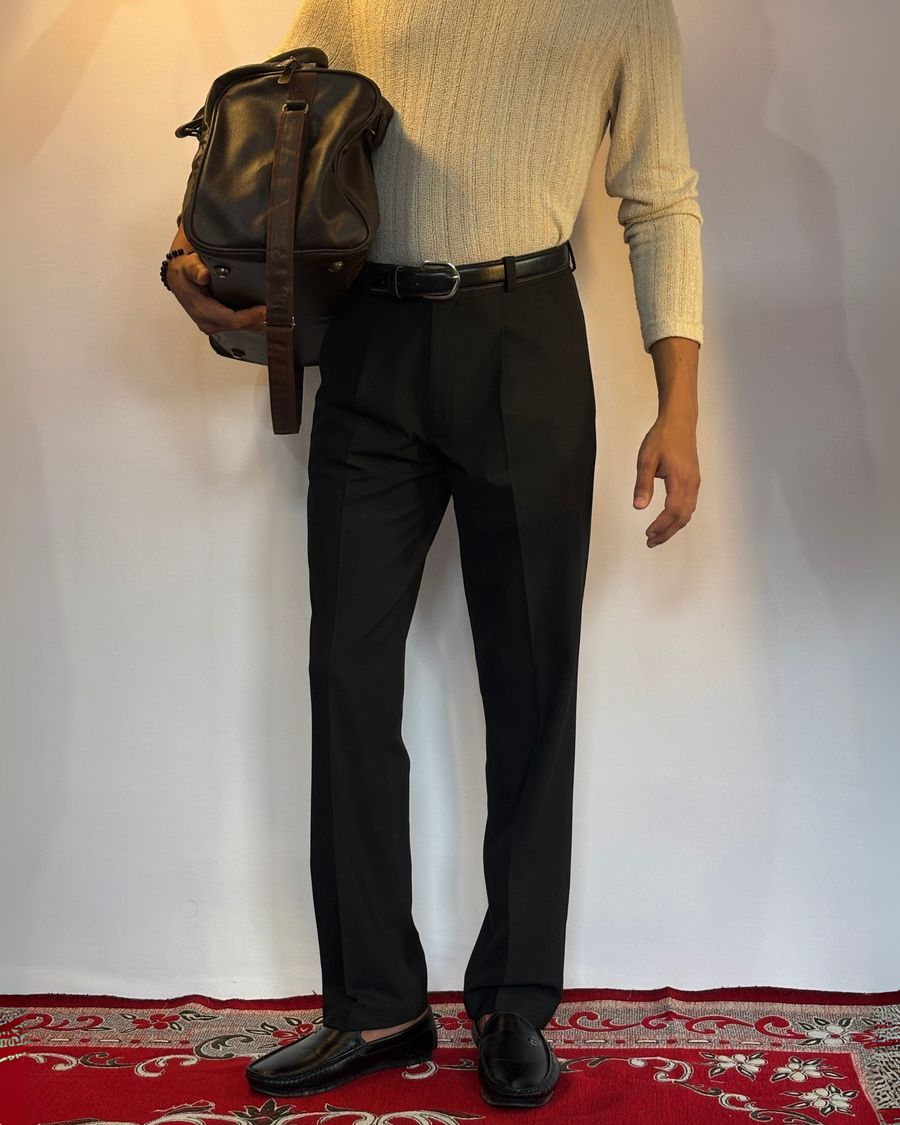 Basicoo Black Pleated Pants