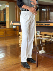 Basicoo White Pleated Pant