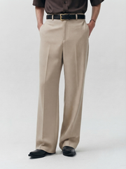 Beige Relaxed Tailored Trouser