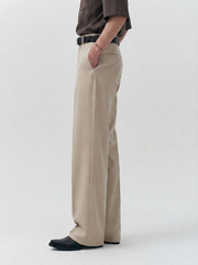 Beige Relaxed Tailored Trouser
