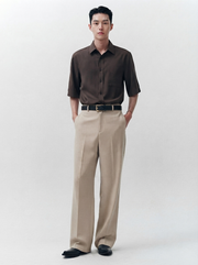Beige Relaxed Tailored Trouser