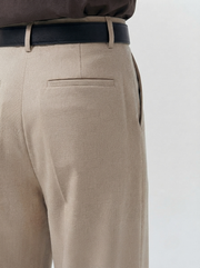 Beige Relaxed Tailored Trouser